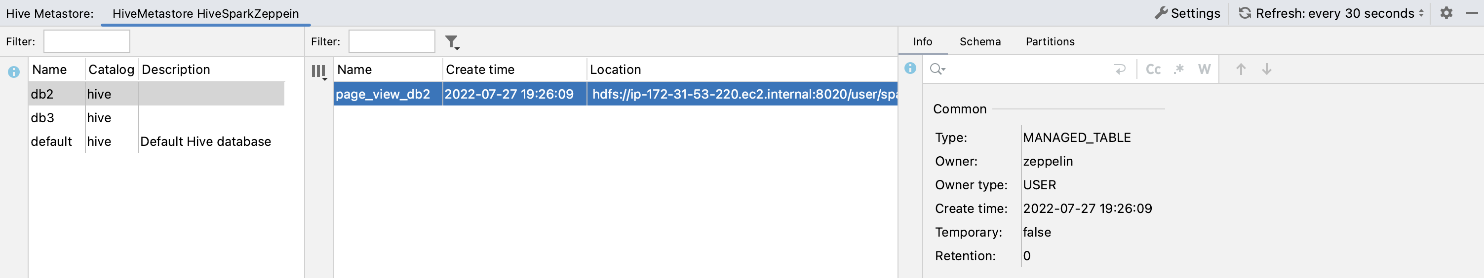 Hive Metastore 工具窗口 Hive Metastore 工具窗口