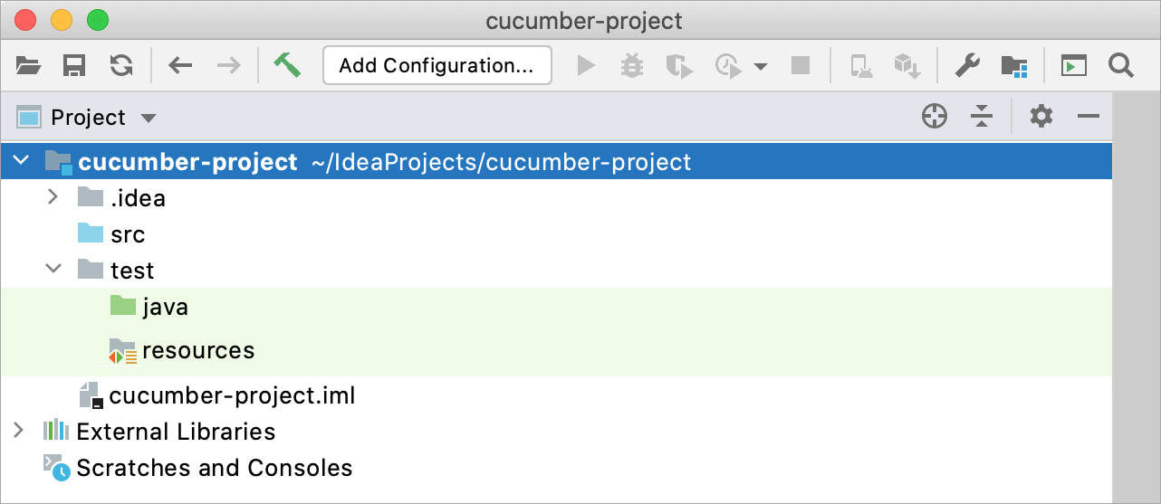 Cucumber 项目的文件夹结构 Cucumber 项目的文件夹结构