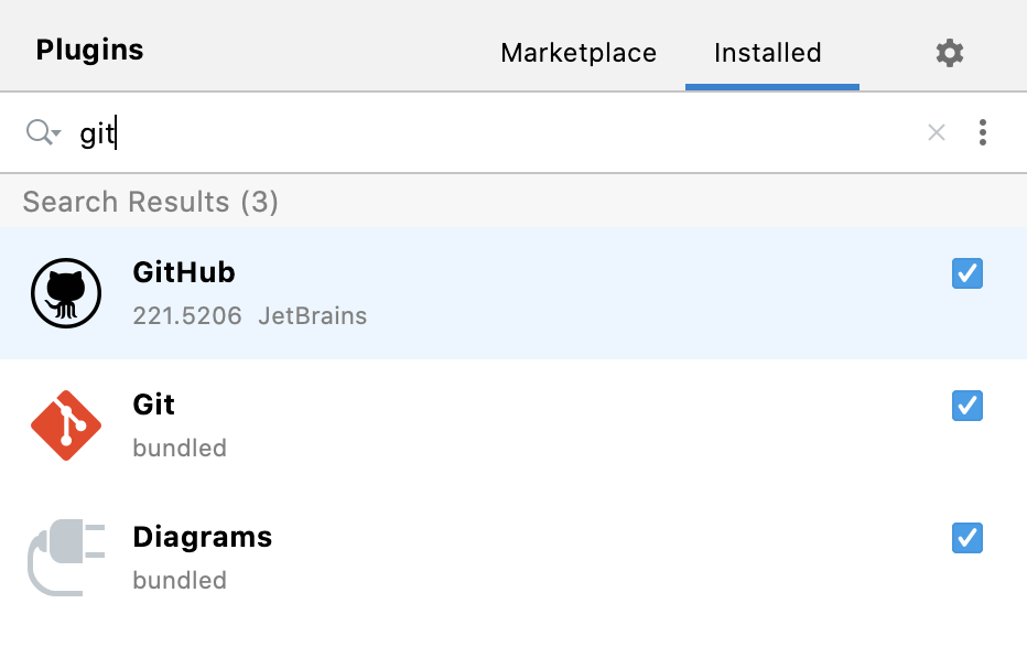 安装 JetBrains 的 Git 插件 安装 JetBrains 的 Git 插件