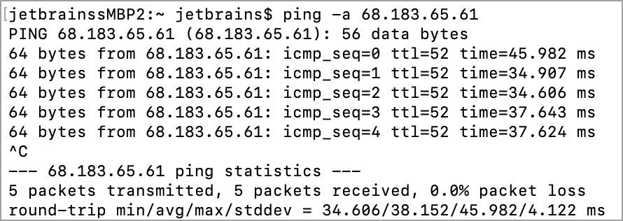 使用 ping 命令测试连接 使用 ping 命令测试连接