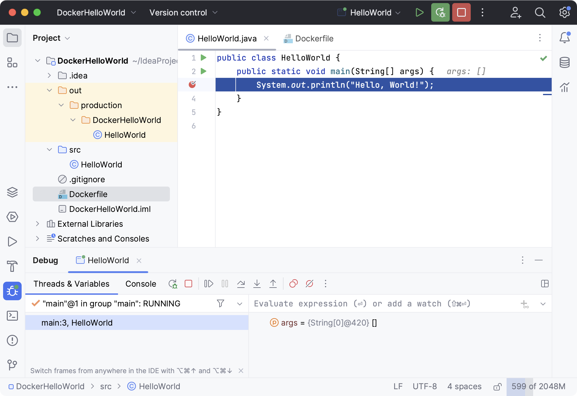 在 Docker 运行目标上调试 Java 应用程序 在 Docker 运行目标上调试 Java 应用程序