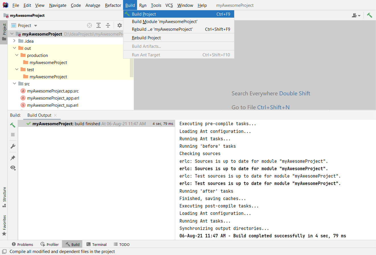 使用 IDE 构建 Erlang 使用 IDE 构建 Erlang