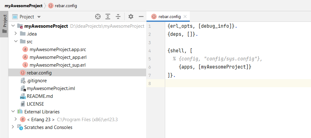 Erlang Rebar3 新项目结构 Erlang Rebar3 新项目结构