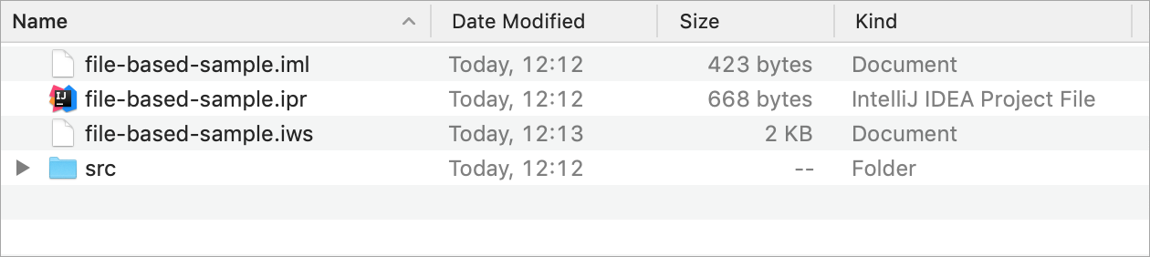 Finder 中显示的简单的基于文件的项目 Finder 中显示的简单的基于文件的项目