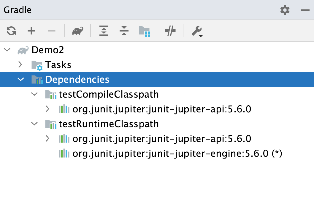 Gradle 工具窗口:依赖项 Gradle 工具窗口:依赖项