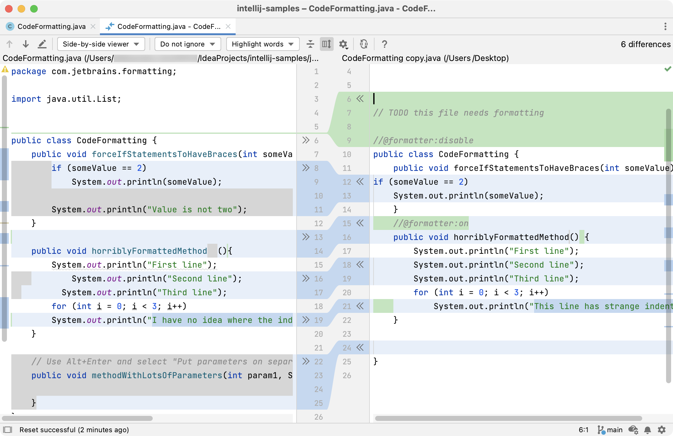 在 IntelliJ IDEA diff 查看器中比较文件 在 IntelliJ IDEA diff 查看器中比较文件