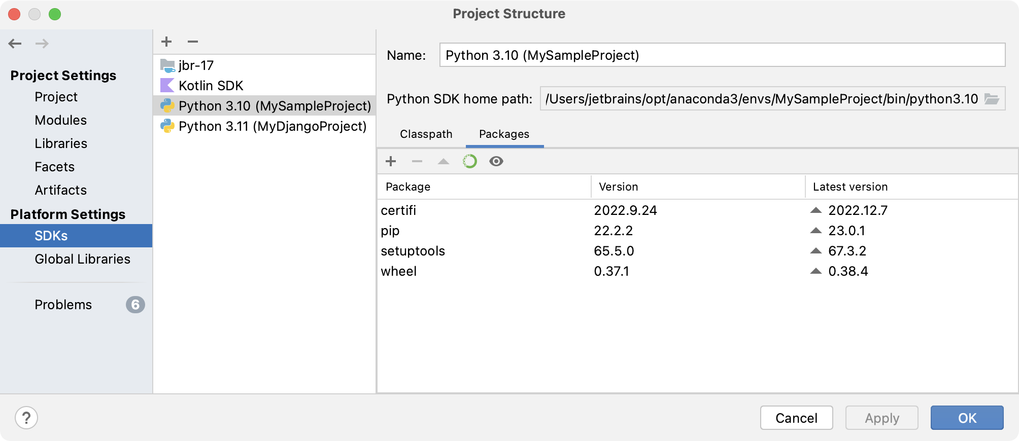 显示可用的 Python SDK 显示可用的 Python SDK