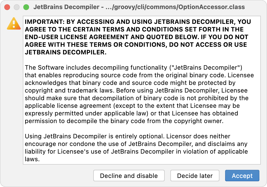 JetBrains 反编译器对话框 JetBrains 反编译器对话框