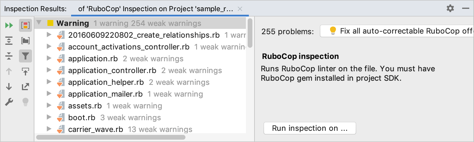RuboCop 检查结果 RuboCop 检查结果